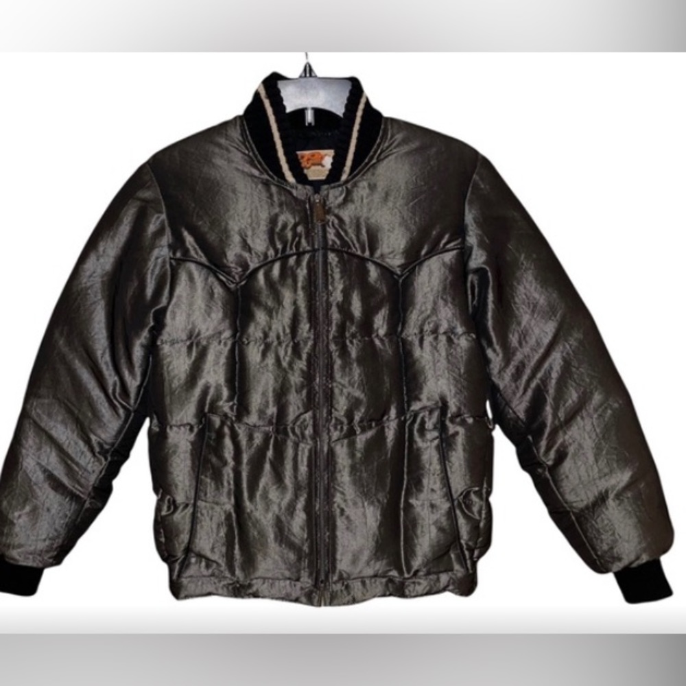 Comfy USA Vintage Metallic Puffer Down Coat